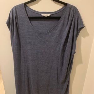 CABI Blue Heather Draped Soft Jersey Knit Top